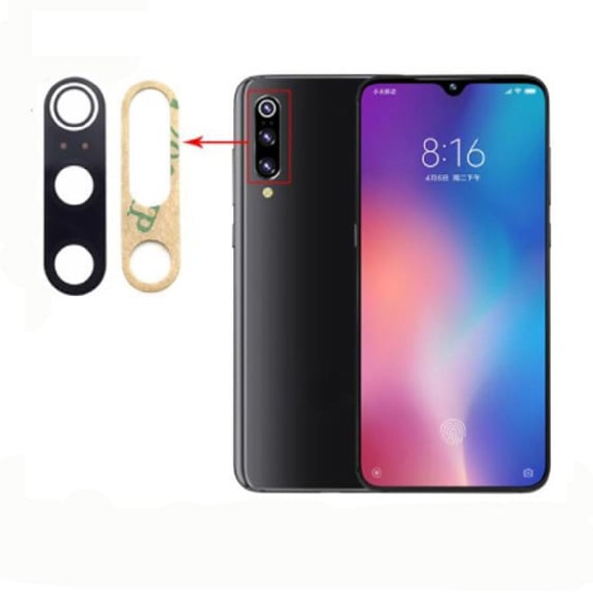 GENERICO - Repuesto lente Vidrio de cámara Xiaomi MI 9 SE