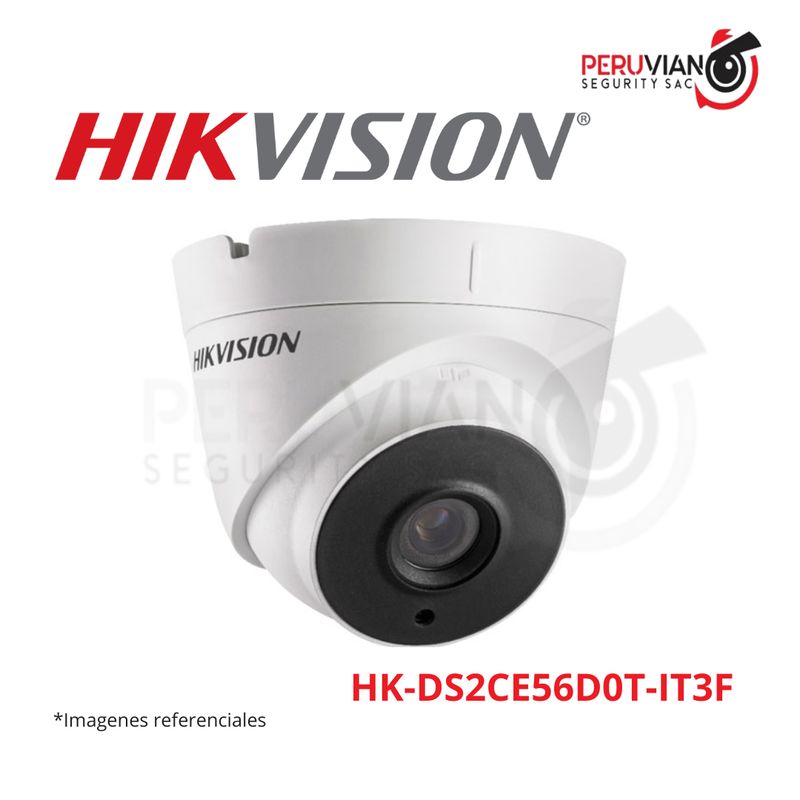 HIKVISION - DOMO 1080 exterior, LENTE 3.6 mm (70 grados) IR 30-40 mtrs HK-DS2CE56D0T-IT3F