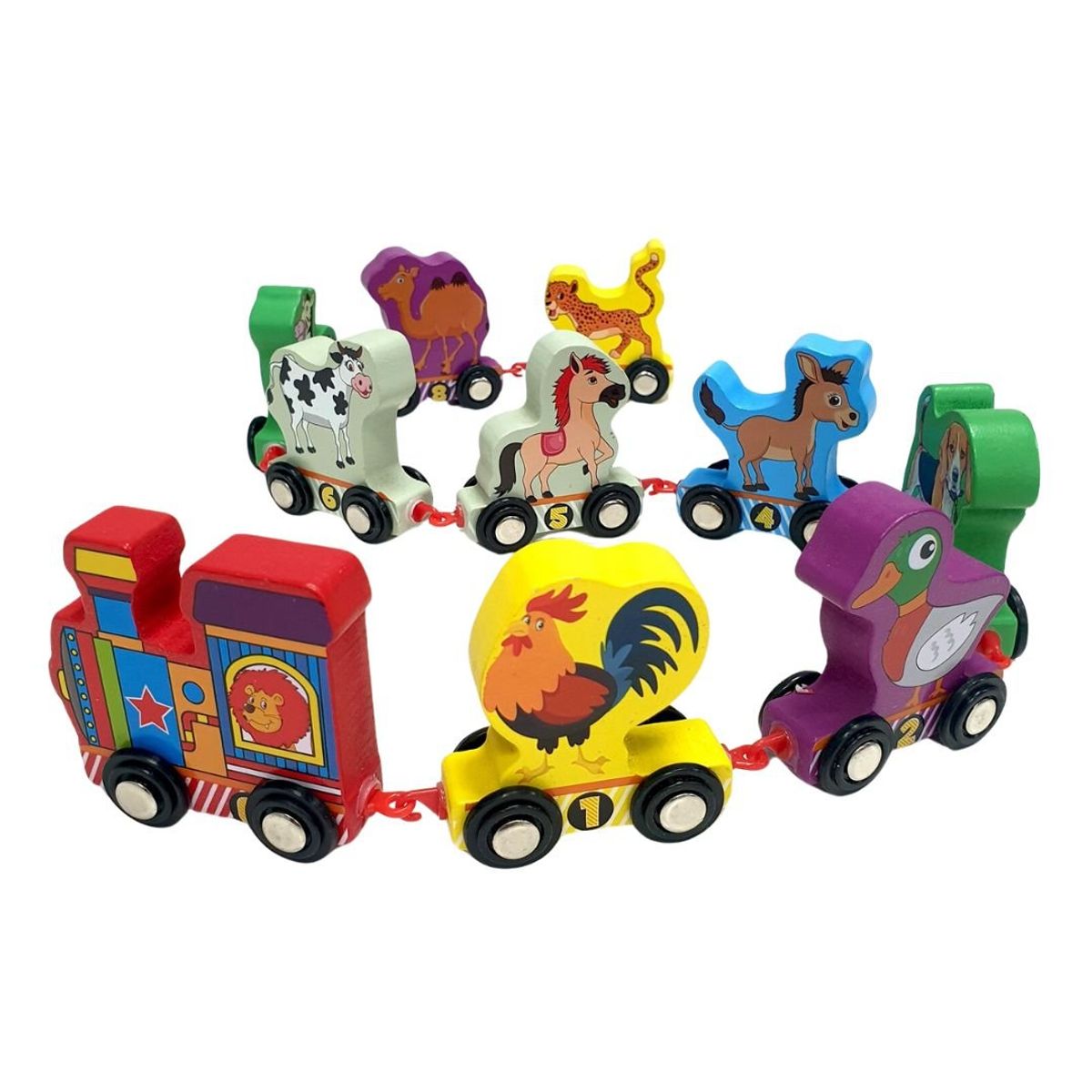 GENERICO - Juego Tren De Arrastre Animales De La Granja