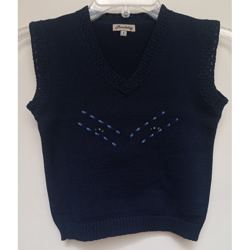 GENERICO - Pullover Chaleco Azul Niña Mandalay Knits