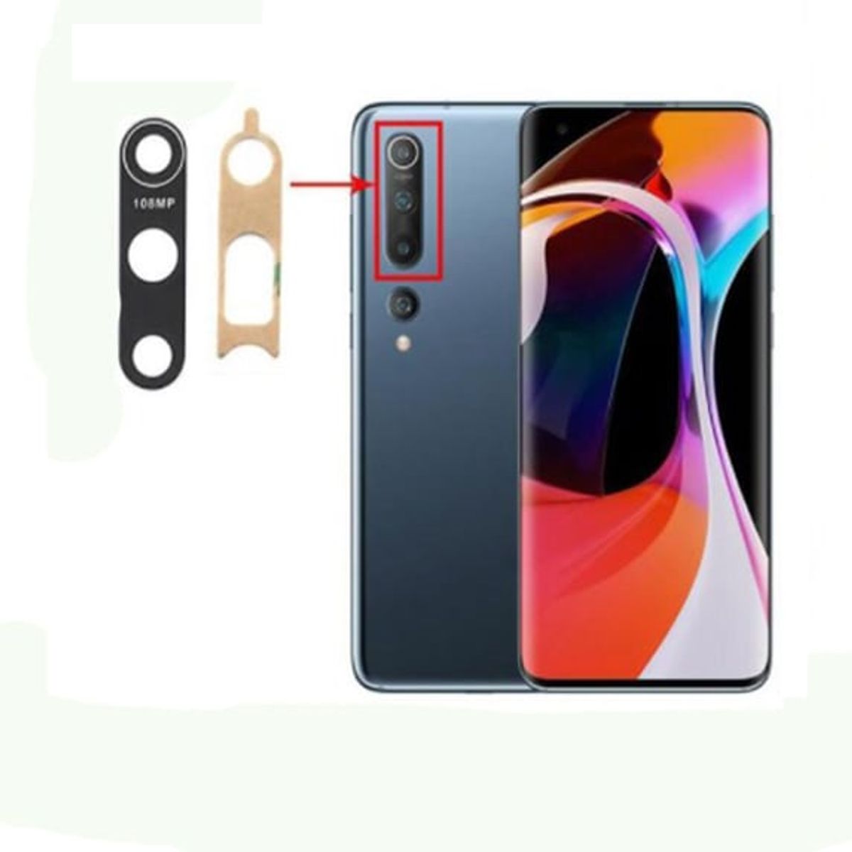 GENERICO - Repuesto lente Vidrio de cámara Xiaomi MI 10