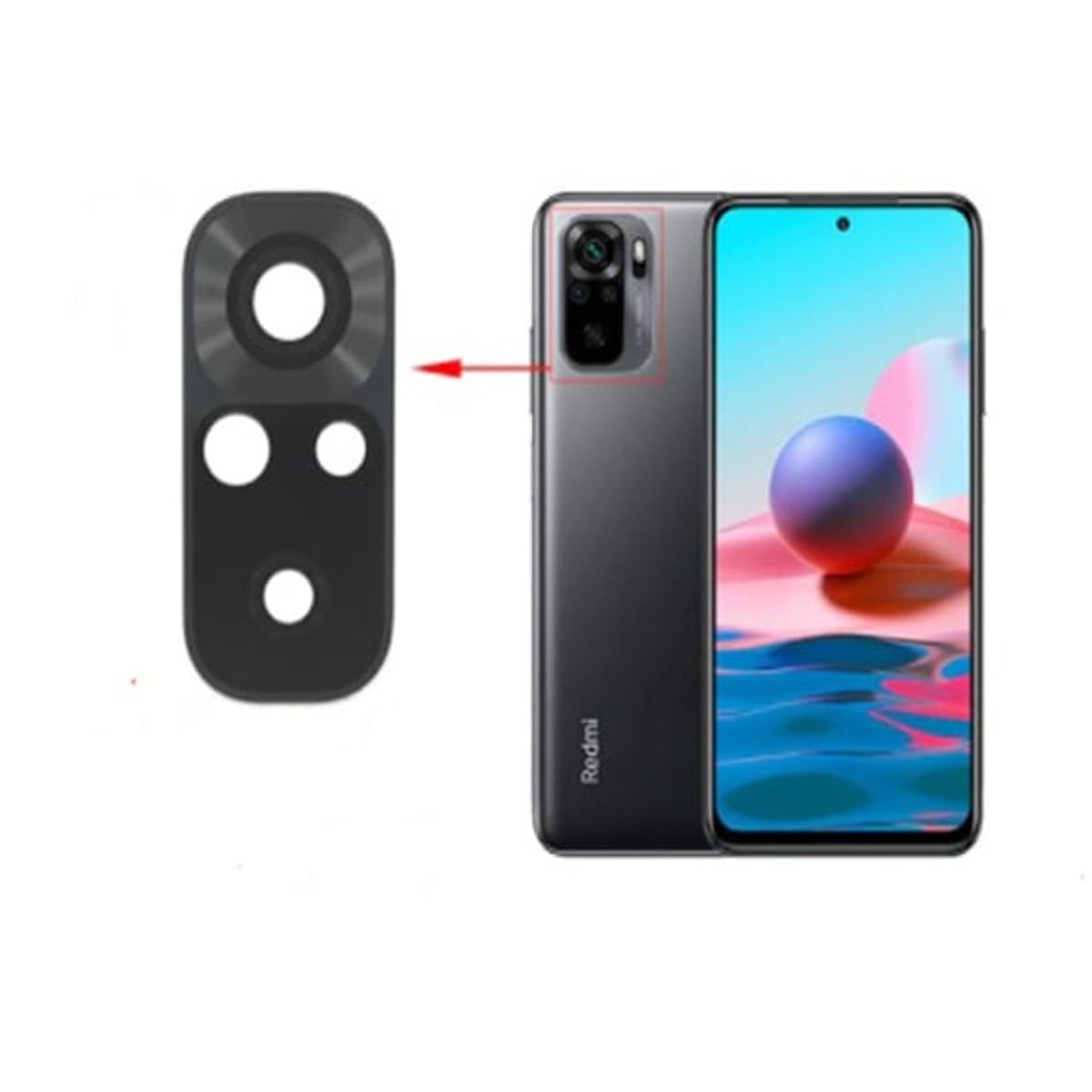 GENERICO - Repuesto lente Vidrio de cámara Xiaomi Redmi Note 10