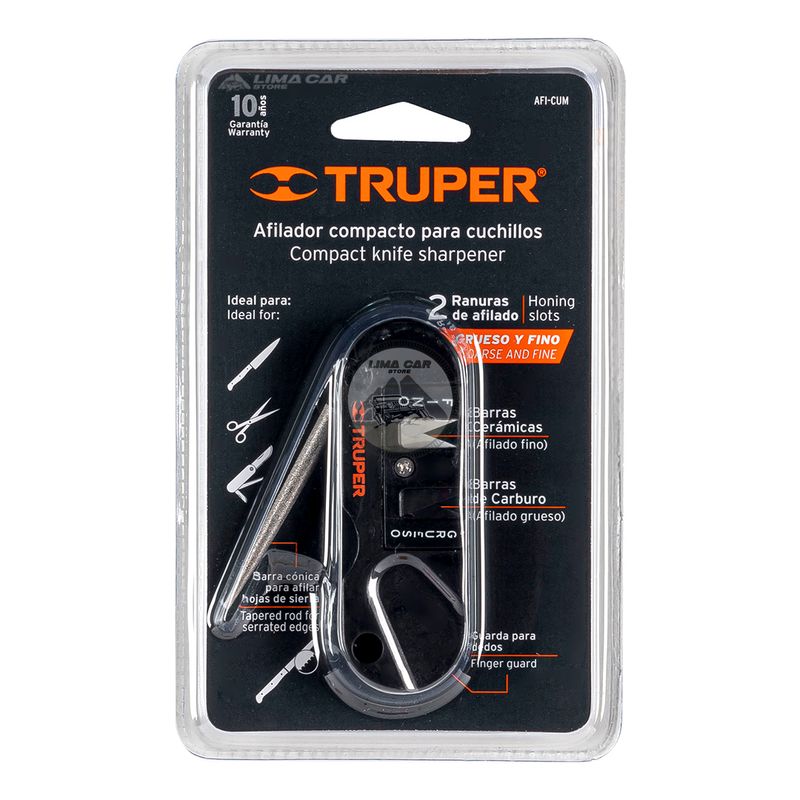 TRUPER - Afilador de Cuchillo Tijera Navaja Portátil de Bolsillo Truper 14016