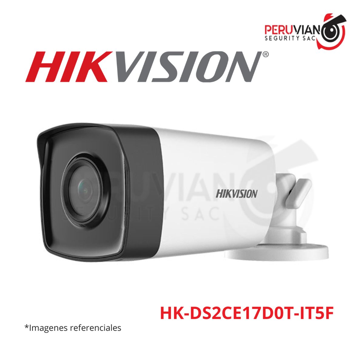 HIKVISION - TUBO 2MP 1080P EXT CON IR 80M L36MM - 12VDC HK-DS2CE17D0T-IT5F