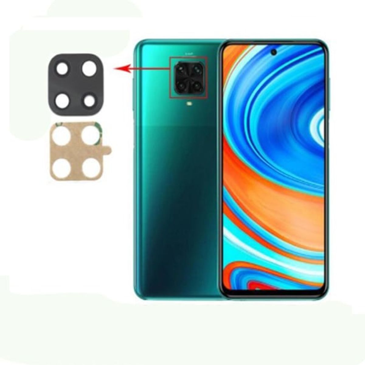 GENERICO - Repuesto lente Vidrio de cámara Xiaomi Redmi 9 Pro