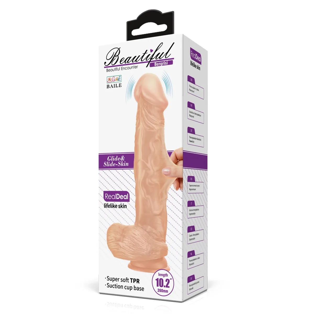 BAILE - Dildo Realista Texturizado Vibración Bergrisi 25.9 cm Ø 5.5cm