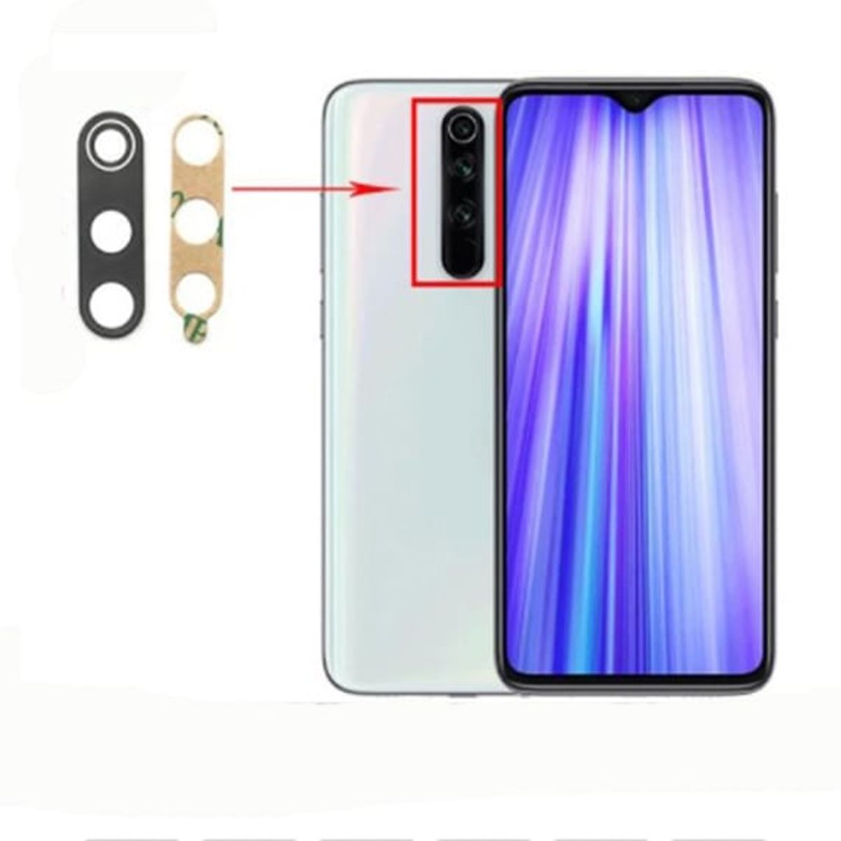 GENERICO - Repuesto lente Vidrio de cámara Xiaomi Redmi Note 8 Pro