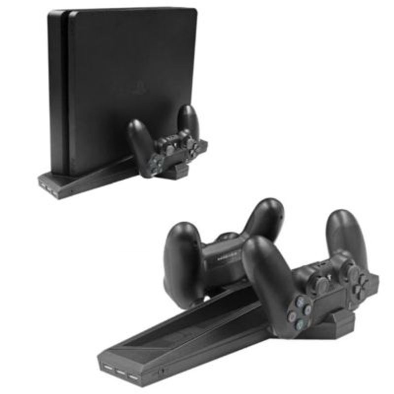 OEM - Cooler para PS 4 Standard & Slim con Cargador de Mandos Base Dual