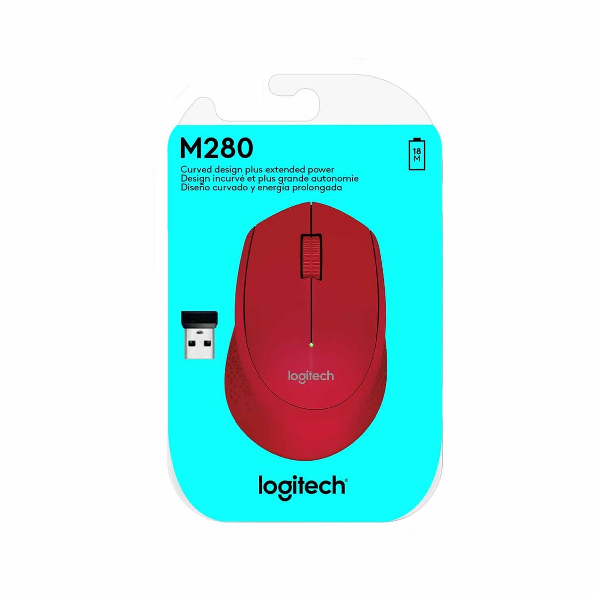 LOGITECH - Mouse Logitech M280 Wireless Red