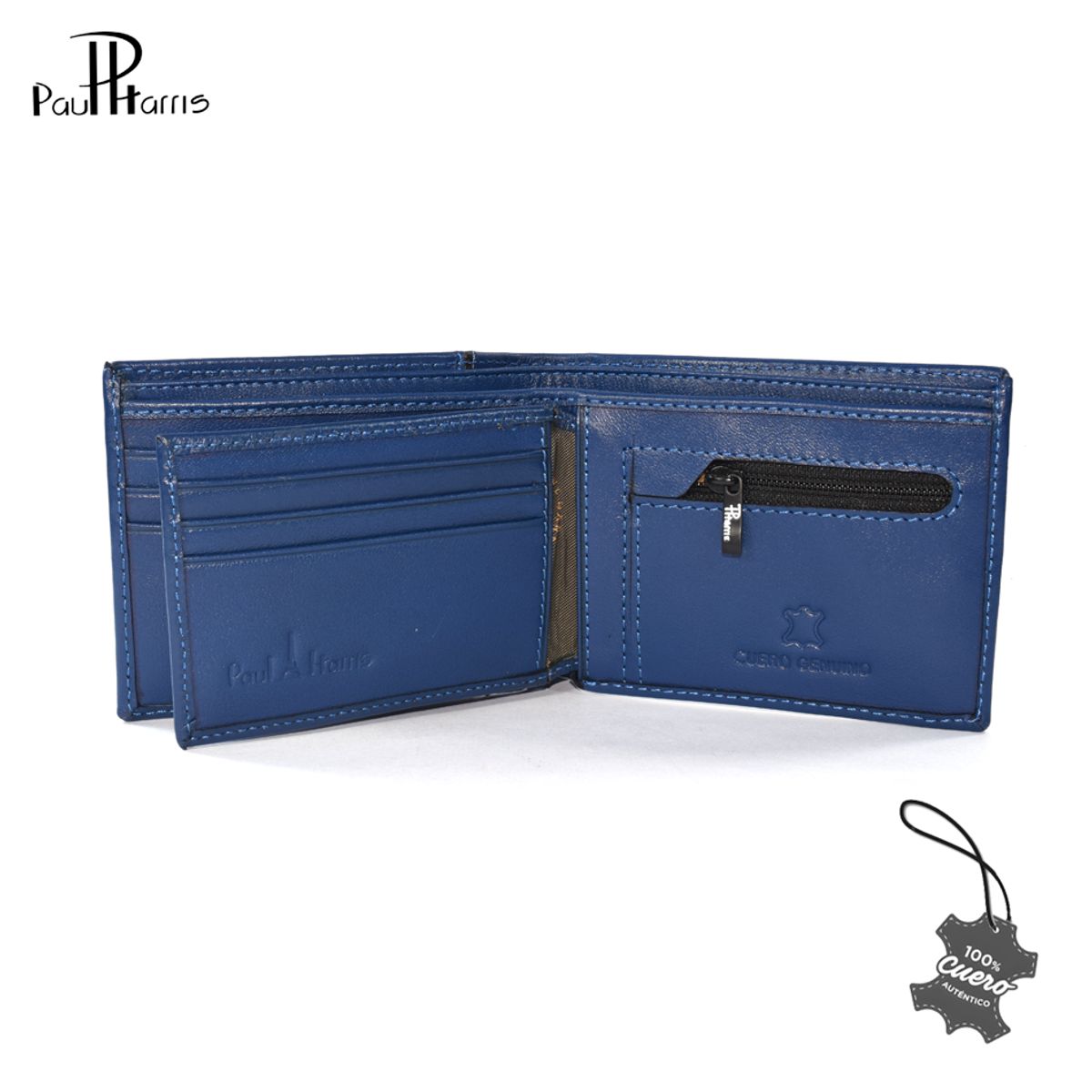 PAUL HARRIS - Billetera de Hombre en Cuero Paul Harris Sencillero Tarjetero