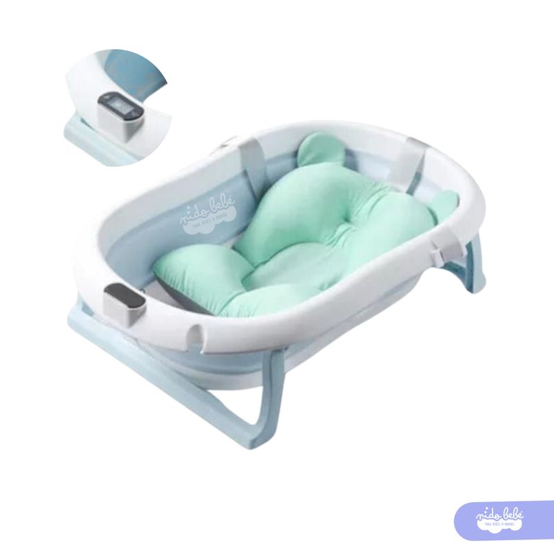 GENERICO - Bañera de bebé con termómetro digital Verde