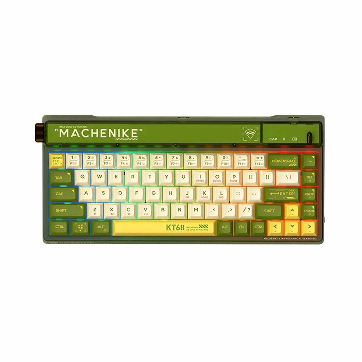 MACHENIKE - Teclado Gamer Machenike Mechanical KT68 Green G Rule Red Switch