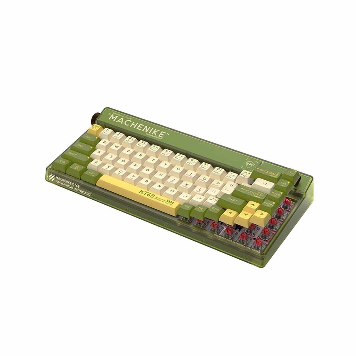 MACHENIKE - Teclado Gamer Machenike Mechanical KT68 Green G Rule Red Switch