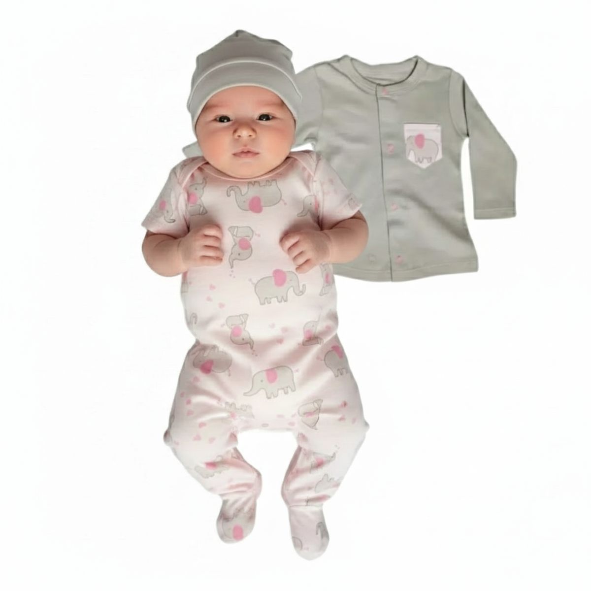 GENERICO - Ajuar para bebe Elefantes Rosado