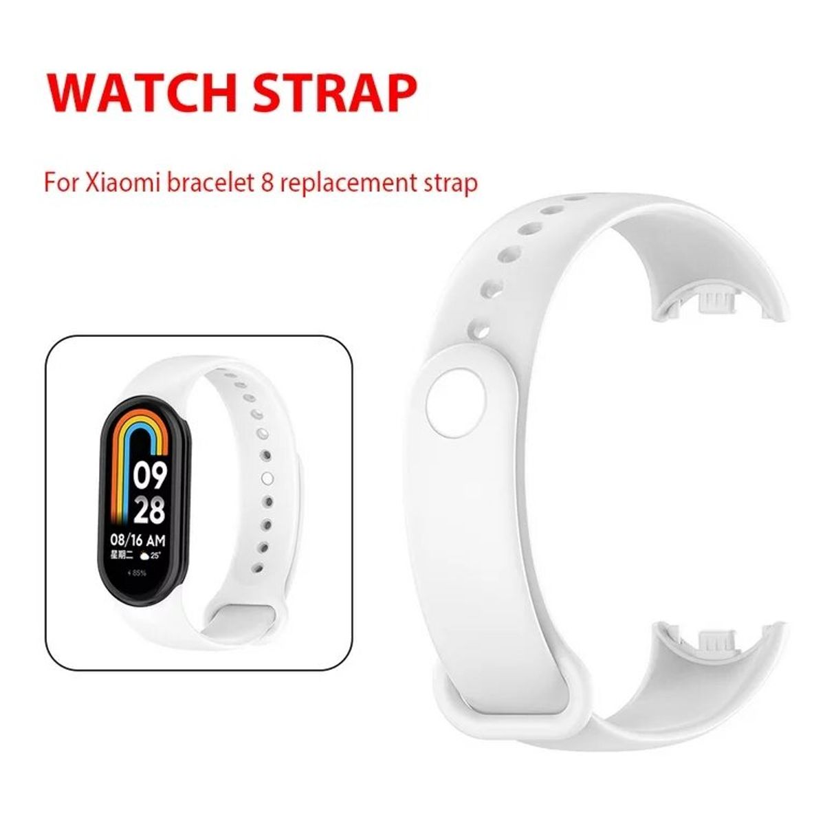 GENERICO - Correa Compatible con Xiaomi Mi Band 8 - Blanco