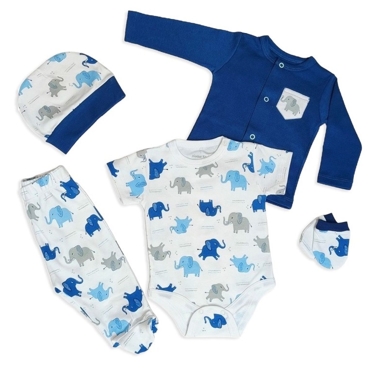 GENERICO - Ajuar para bebe Elefante BlancoAzul