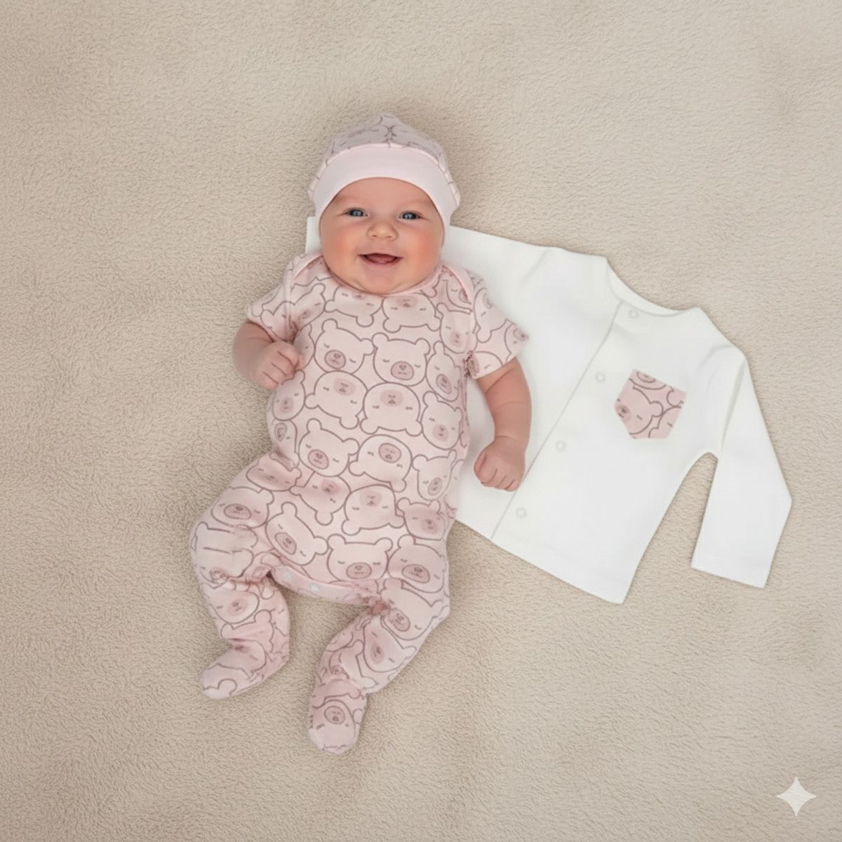 GENERICO - Ajuar Cara de Ositos Rosa