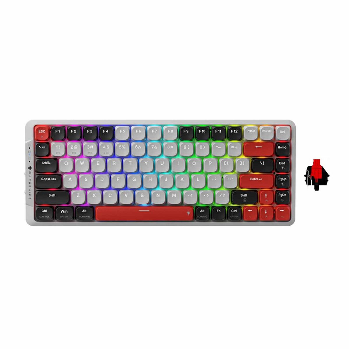 MACHENIKE - Teclado Gamer Machenike Air50-B80 Switch Red Outemu Rgb Flame Red