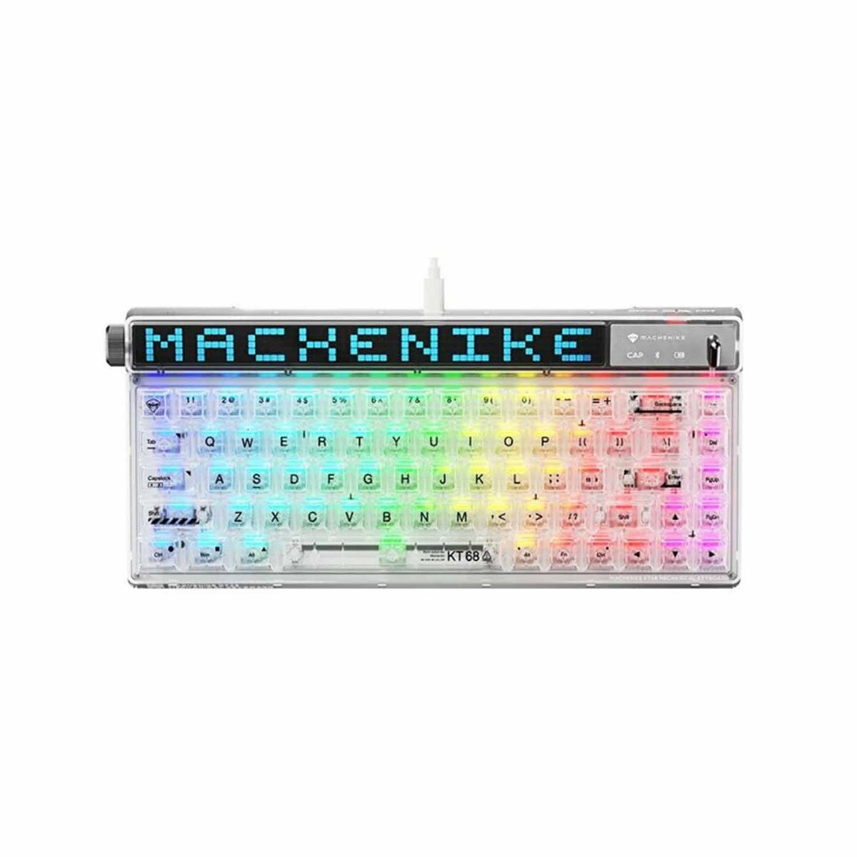 MACHENIKE - Teclado Gamer Machenike KT68 Pro White Switch Gateron Ice Silent V2