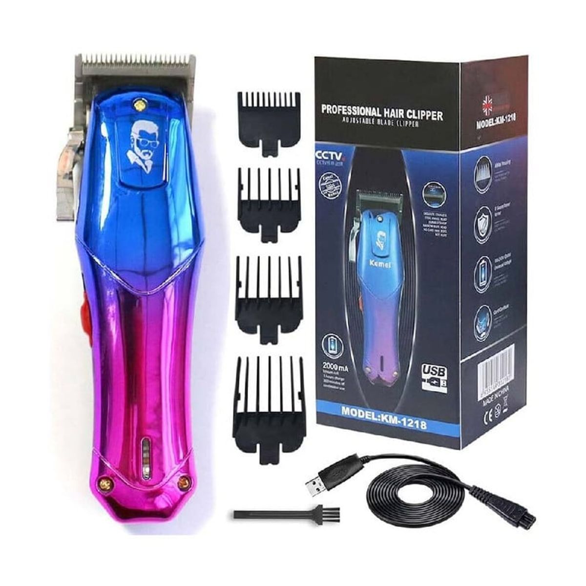 KEMEI - Máquina De Afeitar Para Barbero KEMEI KM-1218 Inalámbrico