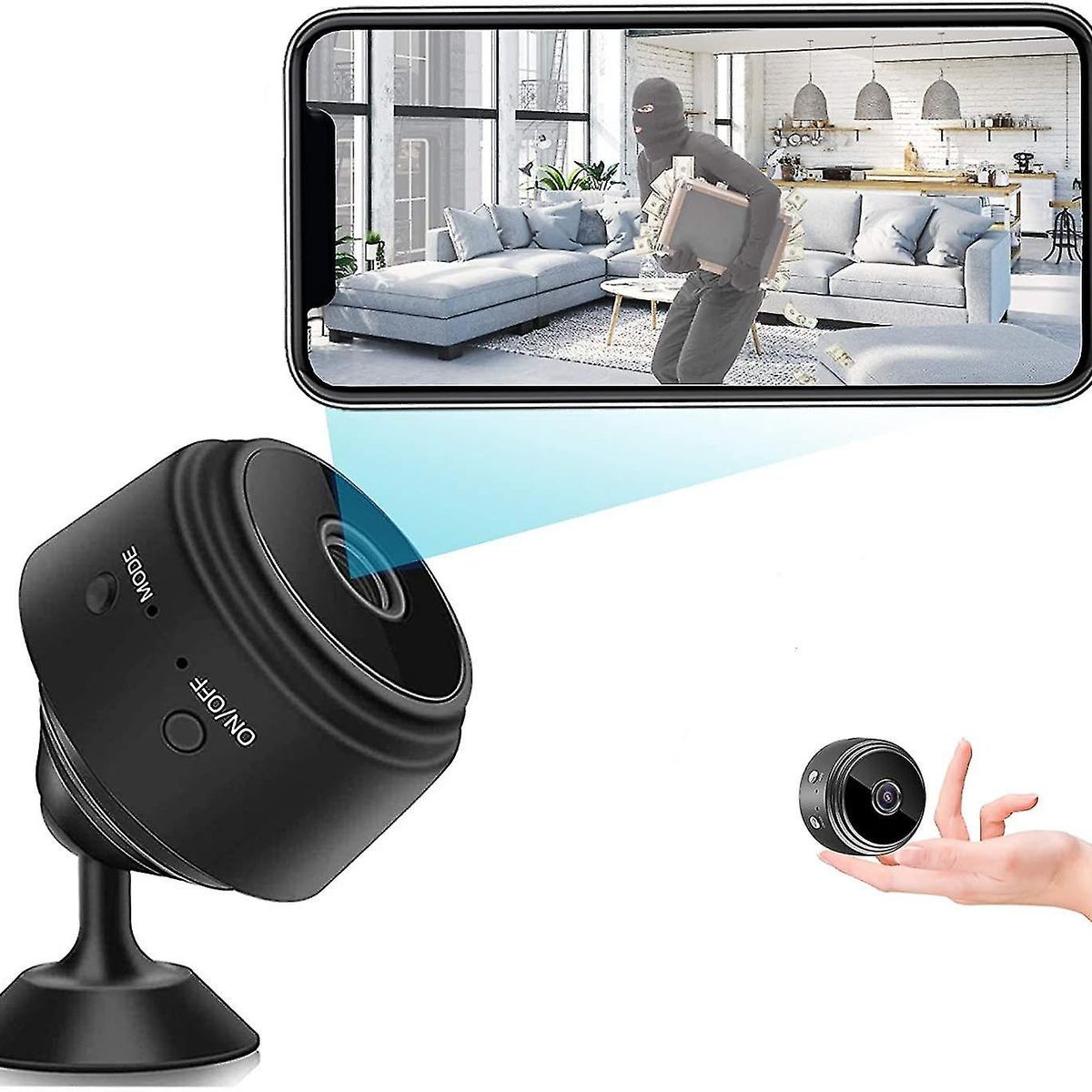 OEM - Mini Cámara Espía Oculta WiFi Niñera Cámara con Aplicación 1080P HD