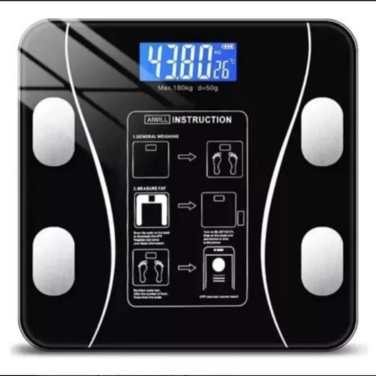 GENERICO - Balanza Digital Con Medidor Porcentaje De Grasa Y Bluetooth