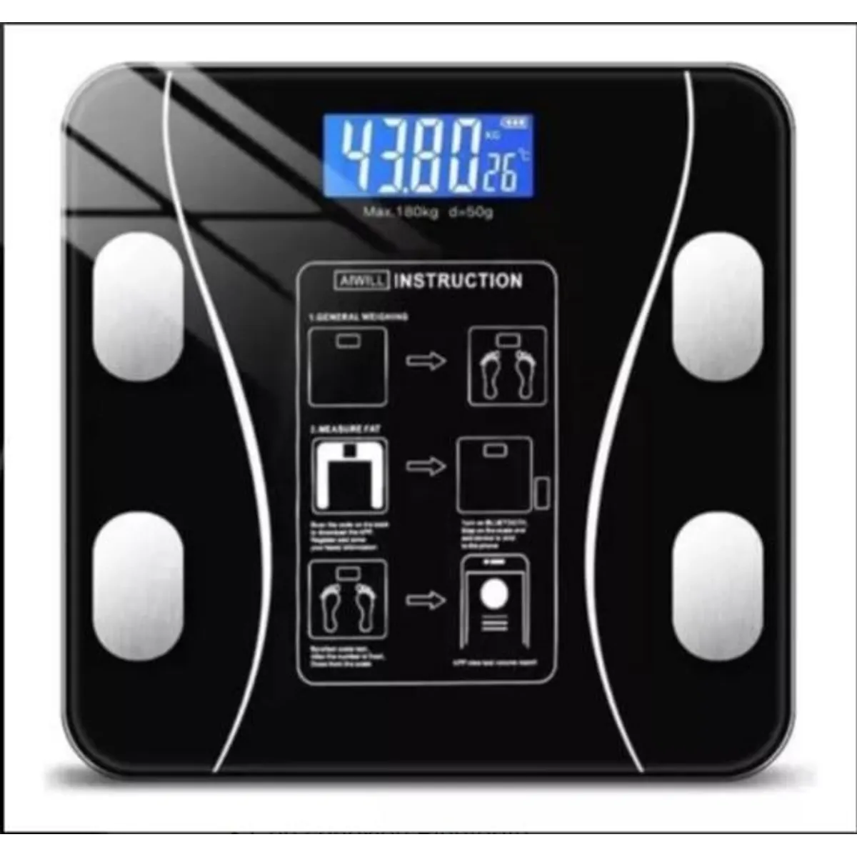 GENERICO - Balanza Digital Con Medidor Porcentaje De Grasa Y Bluetooth