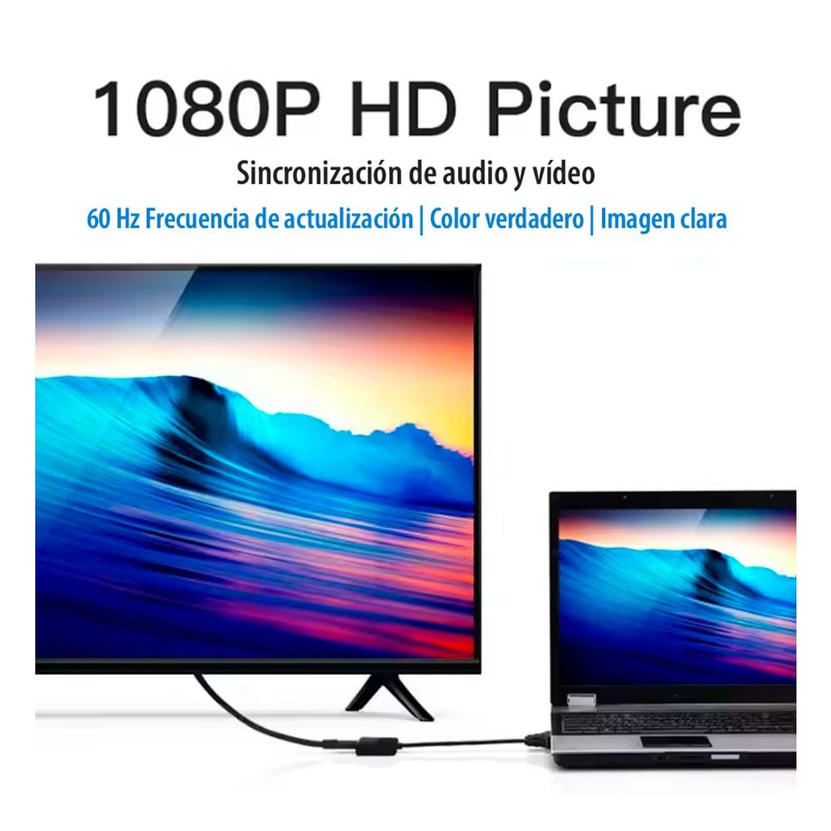 VARIOS - Adaptador HDMI Macho a VGA Hembra Convertidor Full HD Blanco