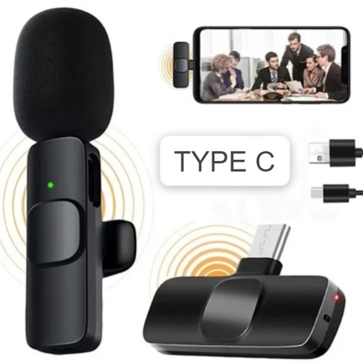 OEM - Solapero Inalámbrico Micrófono TIPO C para Celular Smartphone