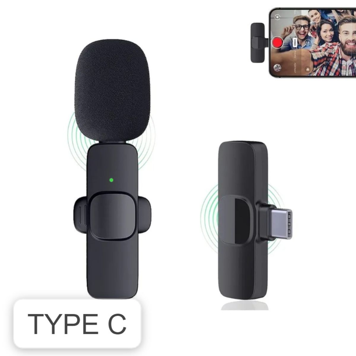 OEM - Solapero Inalámbrico Micrófono TIPO C para Celular Smartphone