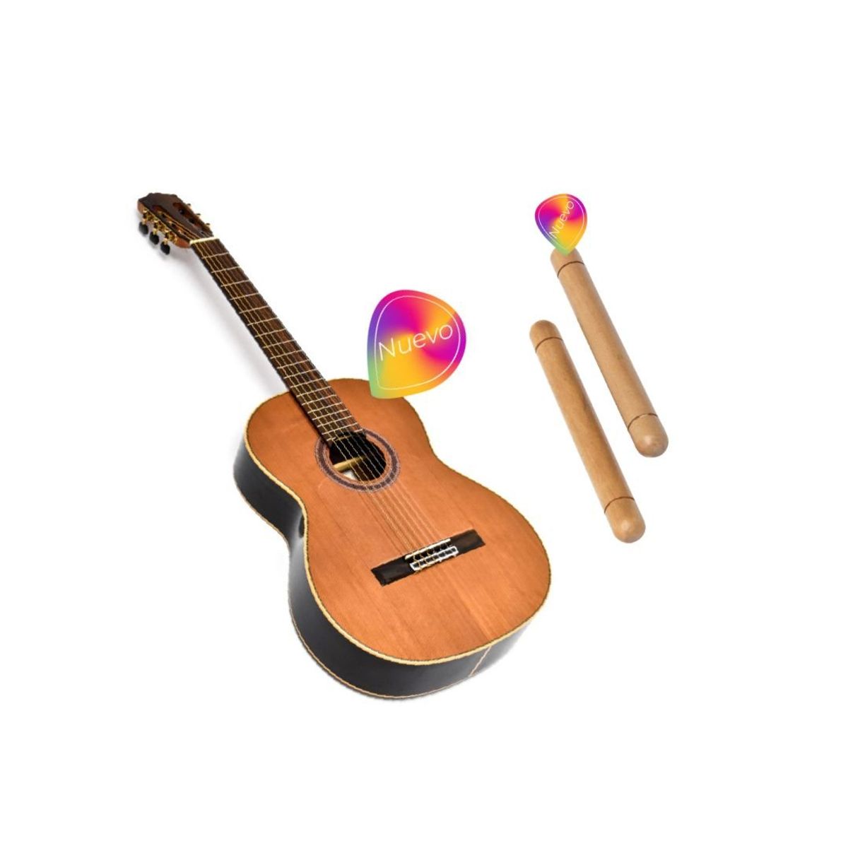 GENERICO - Juguete Musical Guitarra Pequeña + Claves