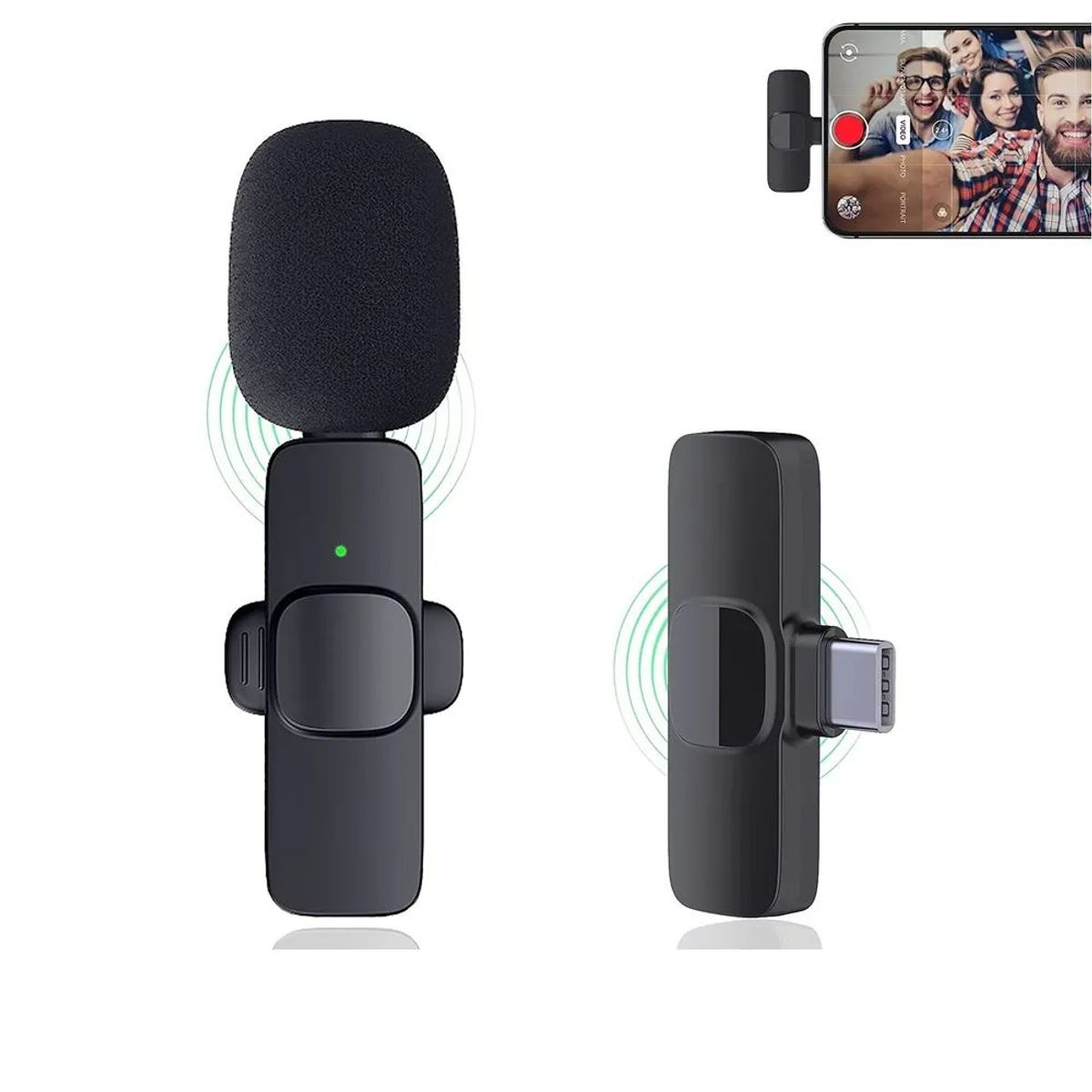 GENERICO - Micrófono Solapero Inalámbrico Entrada para Android Recargable