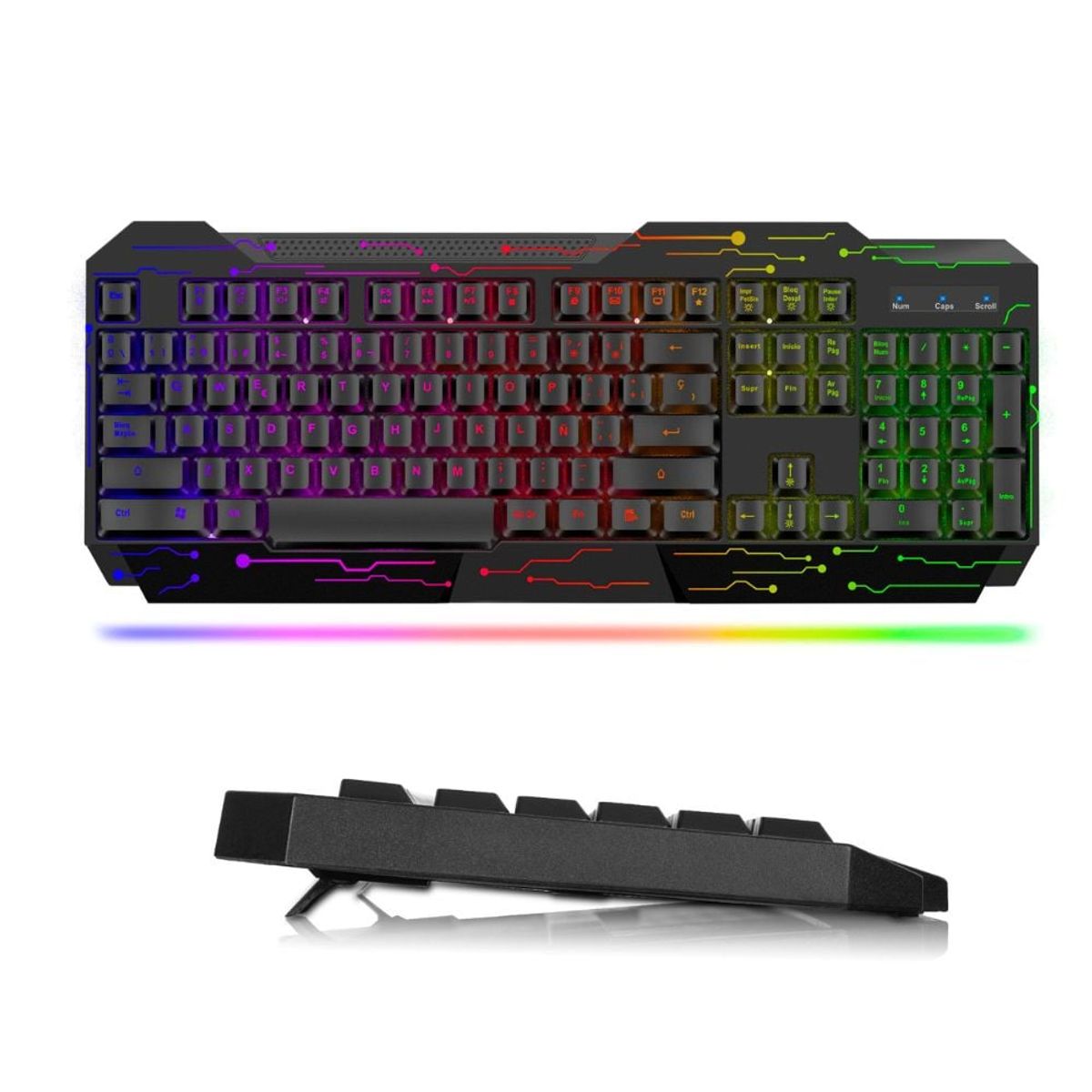CYBERTEL - Kit Gamer 3 En 1: Teclado Elektron + Mouse Quantum + Pad