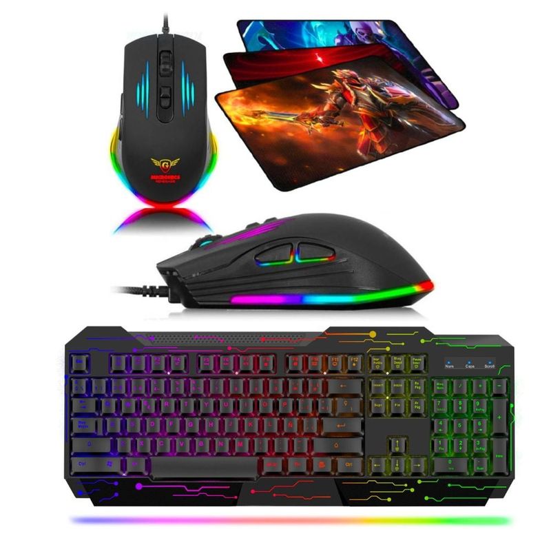 CYBERTEL - Kit Gamer 3 En 1 : Teclado Elektron + Mouse Renegade + Pad