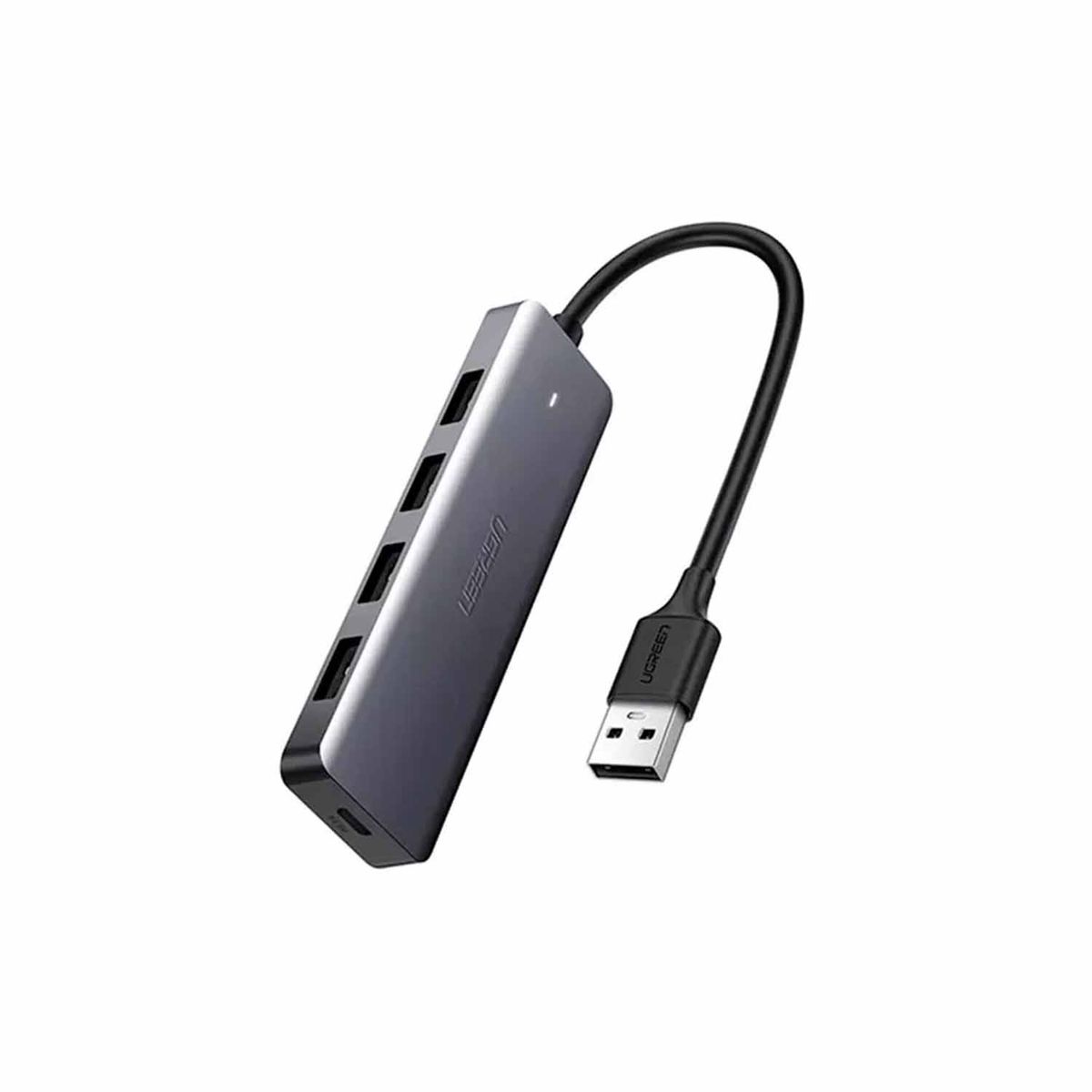 UGREEN - Adaptador Ugreen CM219 con 4 puertos USB-A 3.0 y cable USB-A 3.0 Negro