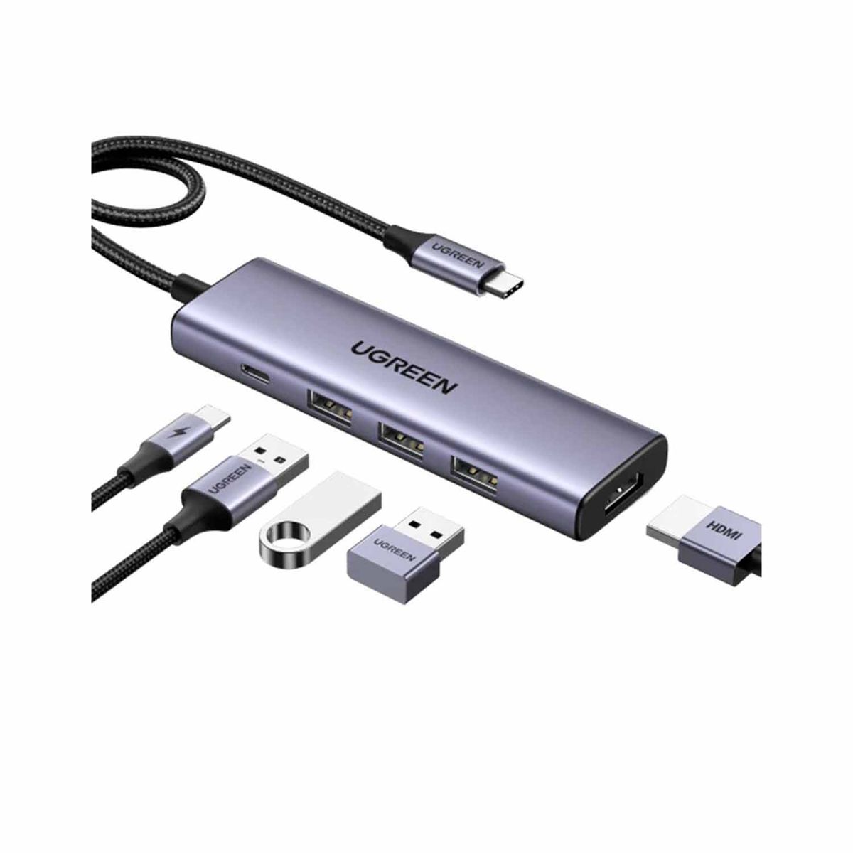 UGREEN - Adaptador Ugreen CM511 15596 5 En 1 Usb-C Usb 3.0 Hdmi 4K