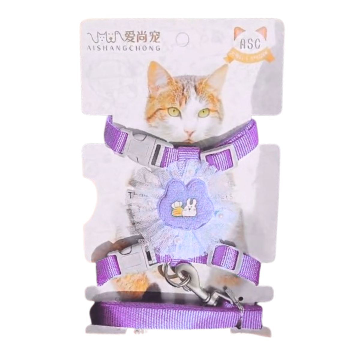 GENERICO - ARNES TULL CONEJITO Y CORREA MASCOTA - LILA