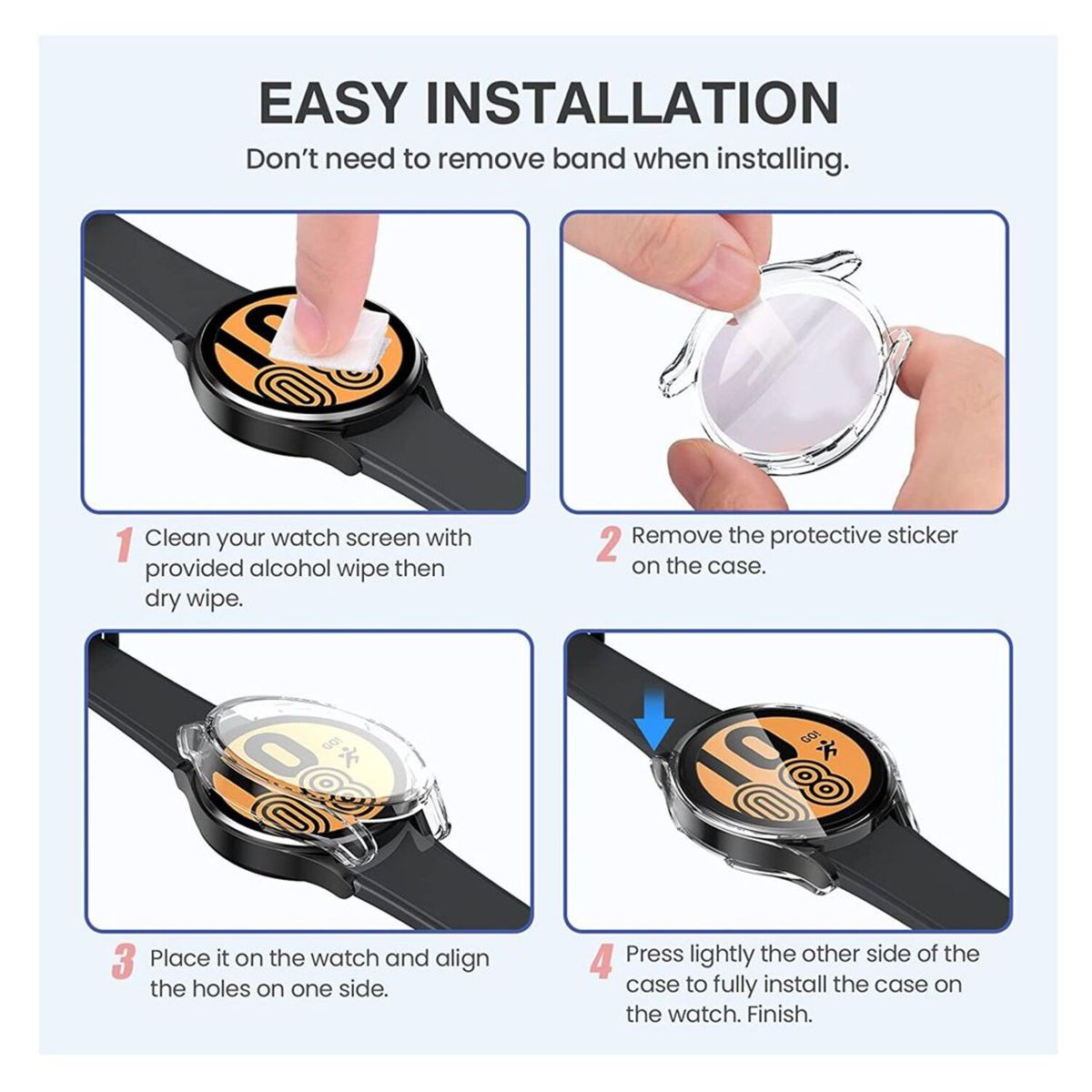 GENERICO - Case Bumper para SAMSUNG WATCH 5 40mm- Transparente