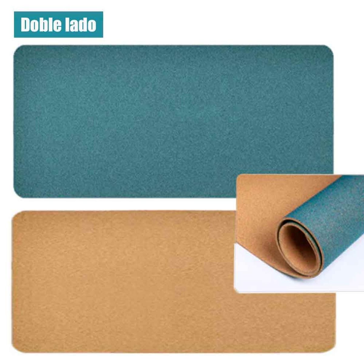 VARIOS - MousePad Impermeable Mouse Teclado Doble Cara 62x30cm MarrónVerde