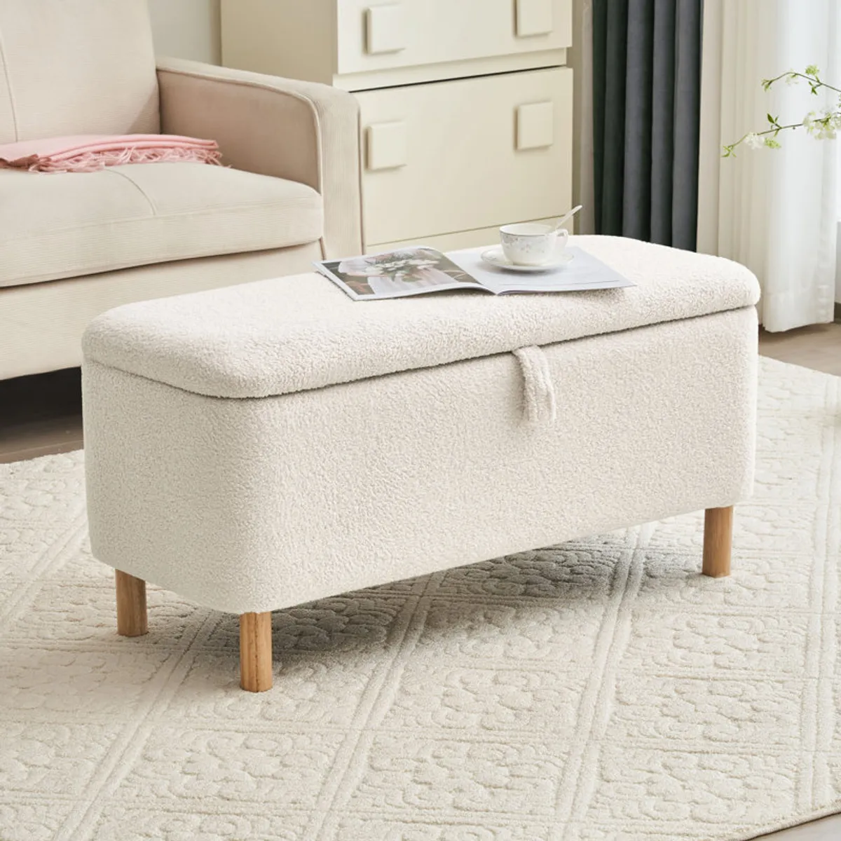 GENERICO - Banqueta Baúl Isa Blanco Decoban Hogar