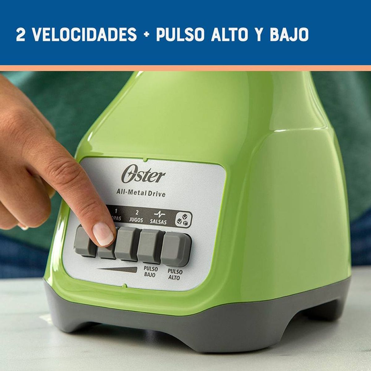 OSTER - Licuadora Oster de 2 Velocidades BLSTKAG KPB-053 con Pulsador Kiwi