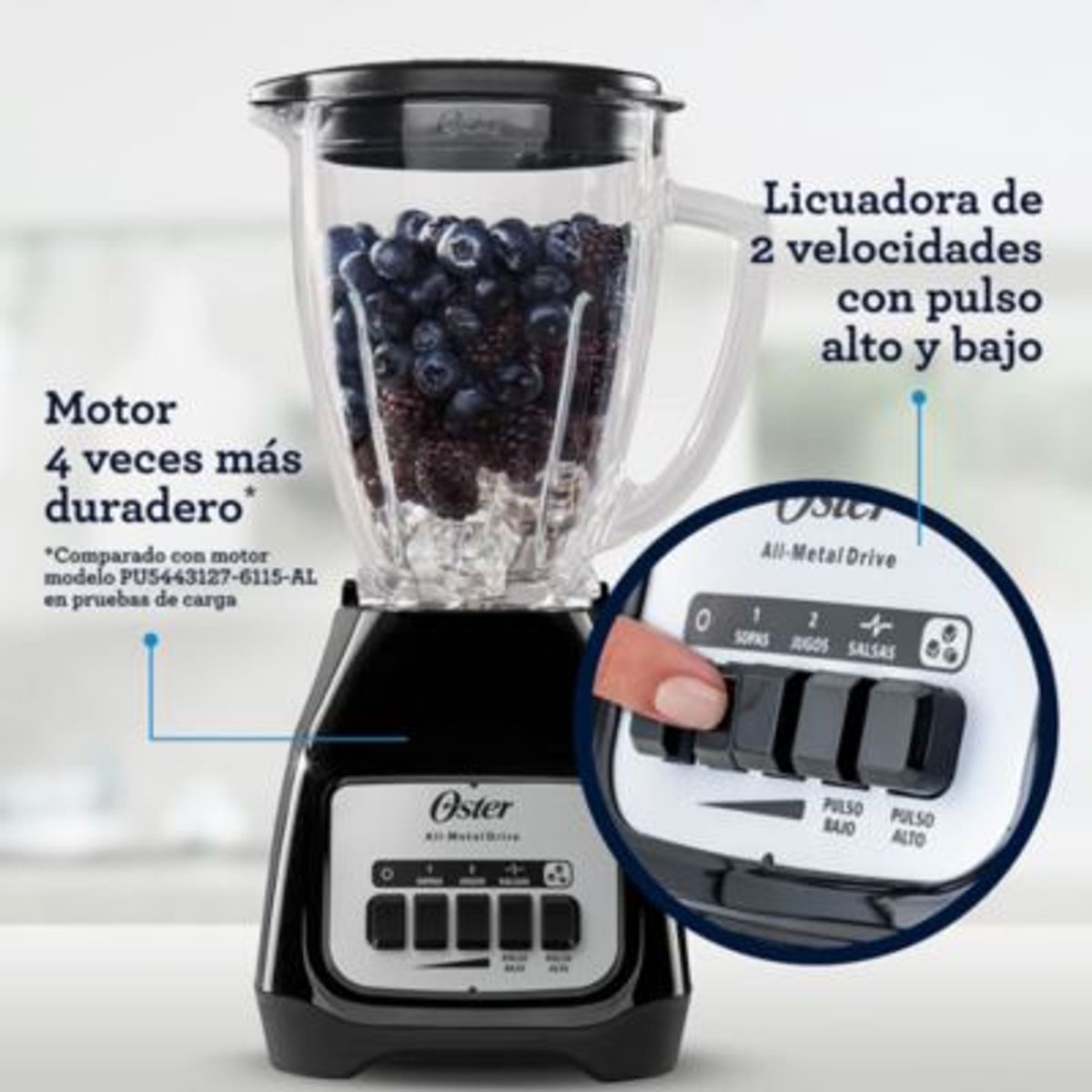 OSTER - Licuadora Oster BLSTKAG-BPB 2 Vel + pulso Negro
