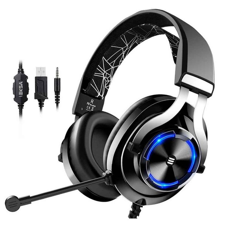 VARIOS - Audífonos Gamer para PS5 PS4 PC Xbox Micrófono Usb Negro Eksa E3000