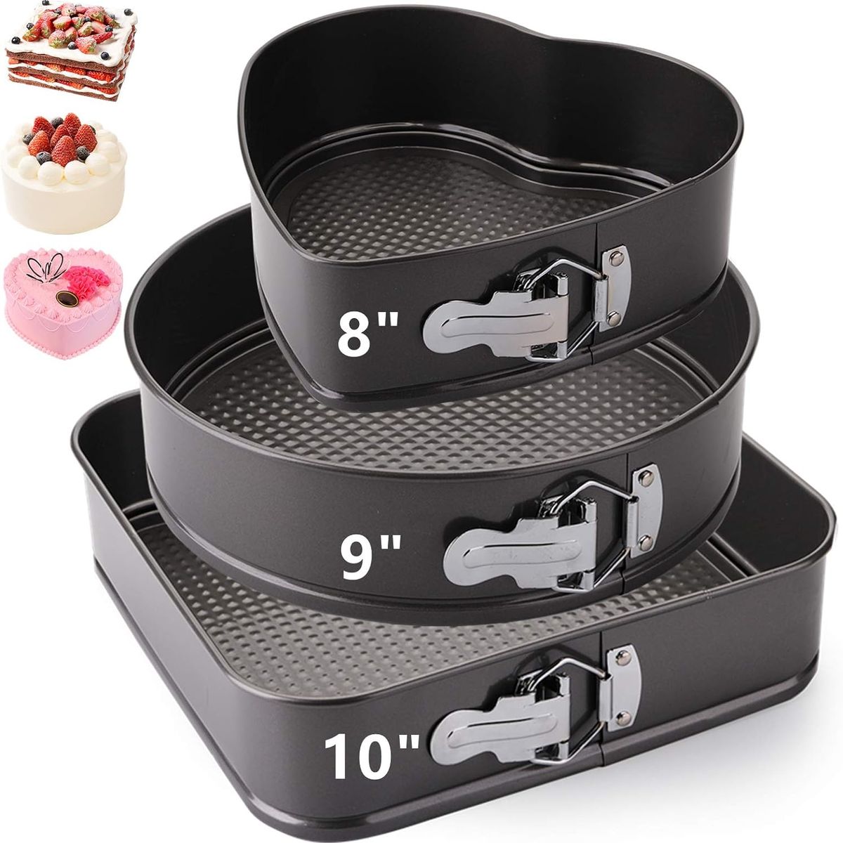 OEM - Kit 3 Moldes para Pasteles Kekes Desmontable Antiadherentes