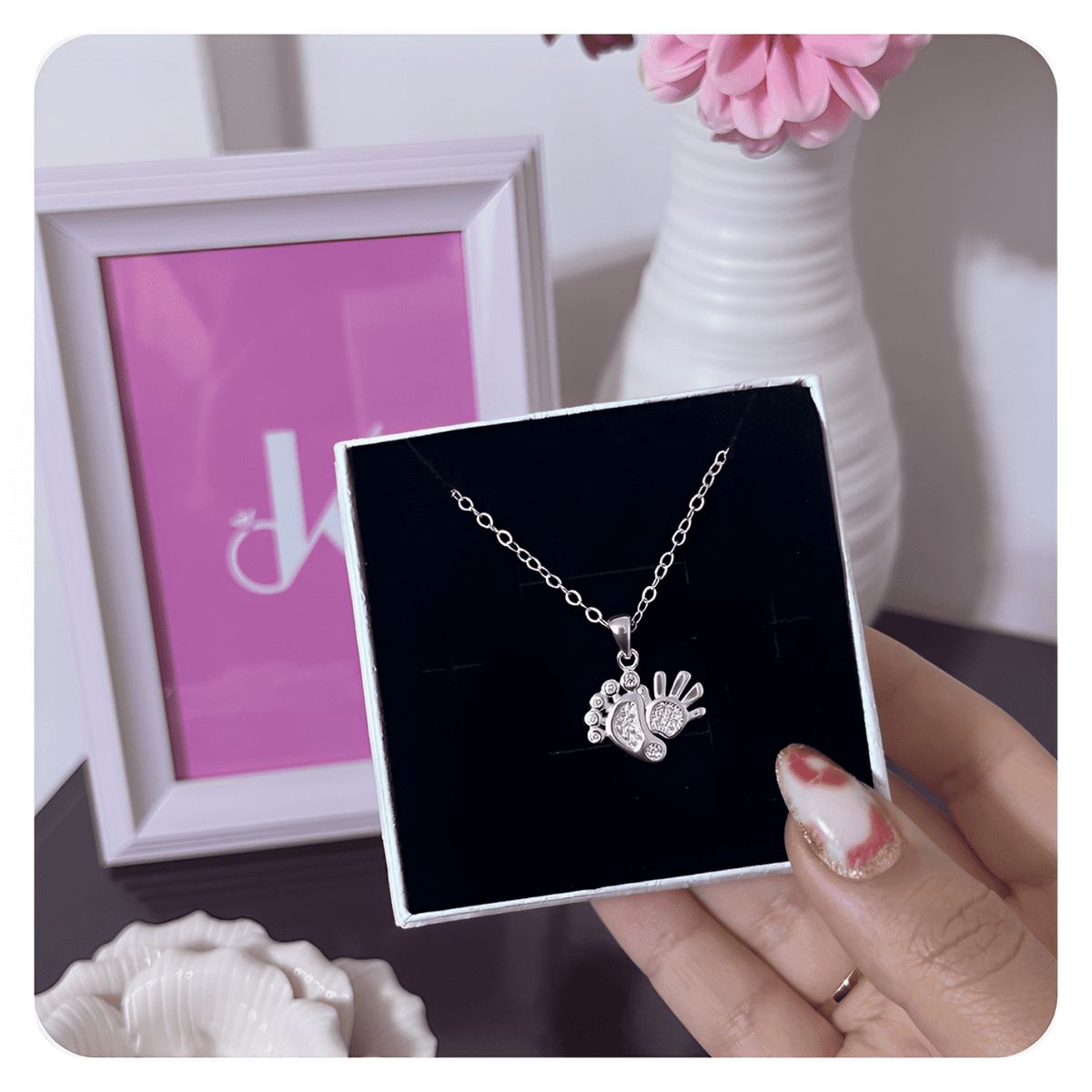 GENERICO - Collar Mujer Huella Bebé Regalo Mamá Joya Plata 925