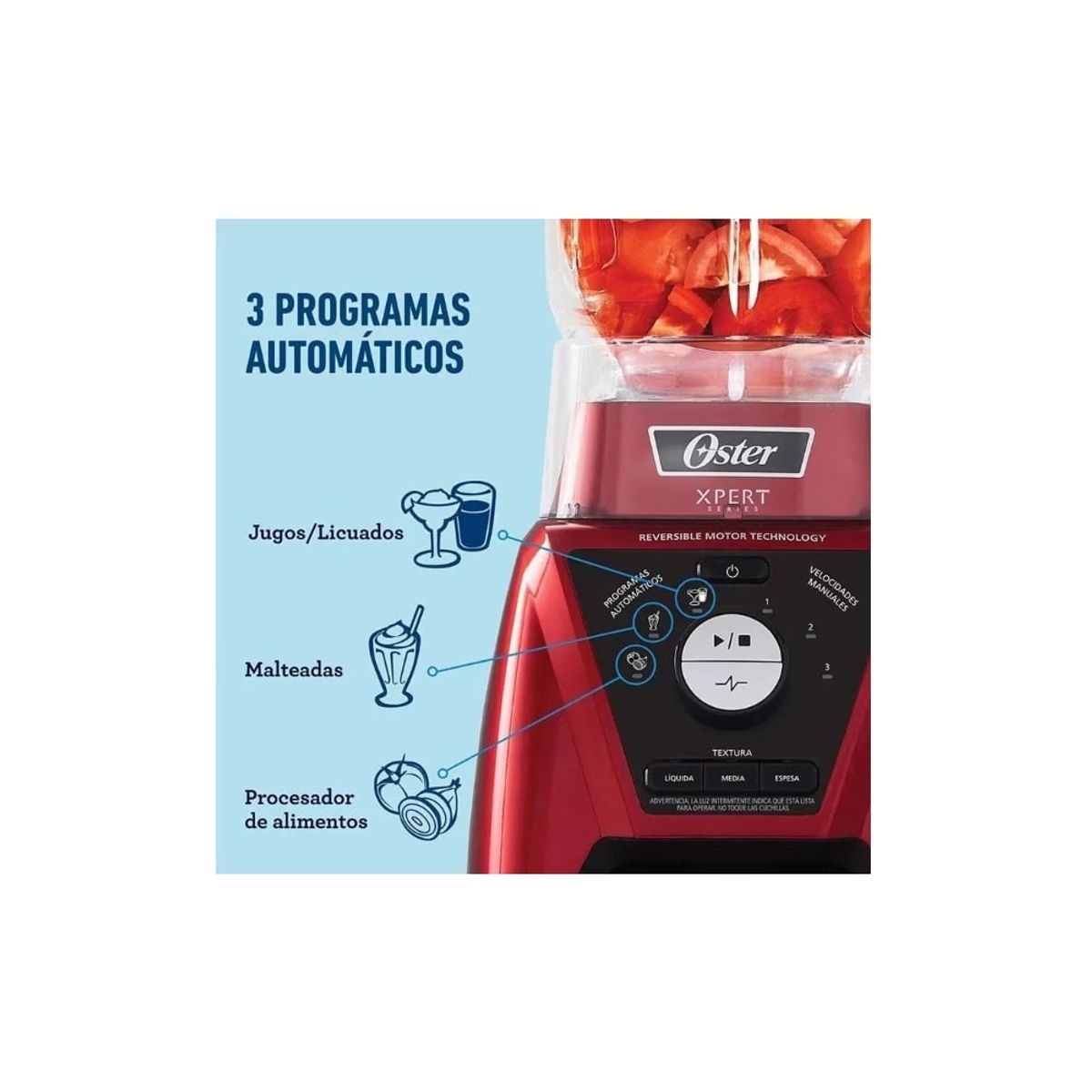 OSTER - Licuadora Oster BLST3B-RPG-053 Tecnología Reversible Xpert Series Roja