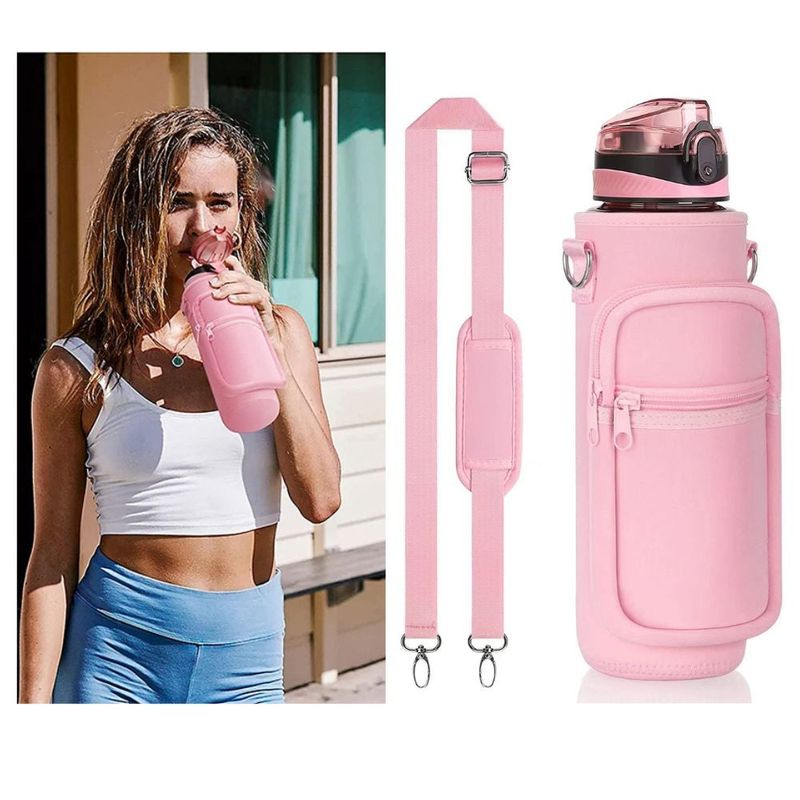 GENERICO - Botella Tomatodo de Agua Deportiva sin BPA con Funda Premium