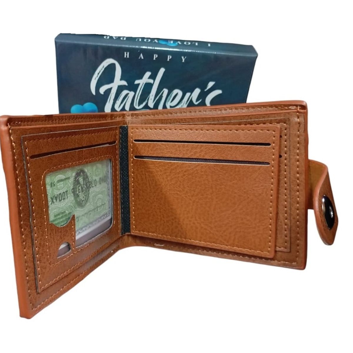 GENERICO - Billetera para hombre cuero PU tarjetero para el dia del padre