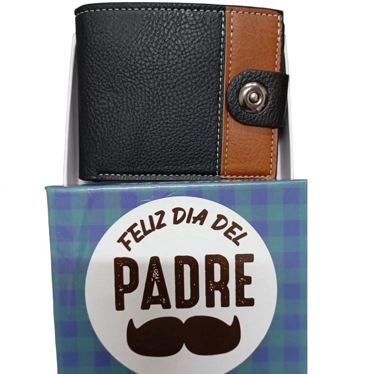 GENERICO - Billetera para hombre cuero PU tarjetero para el dia del padre