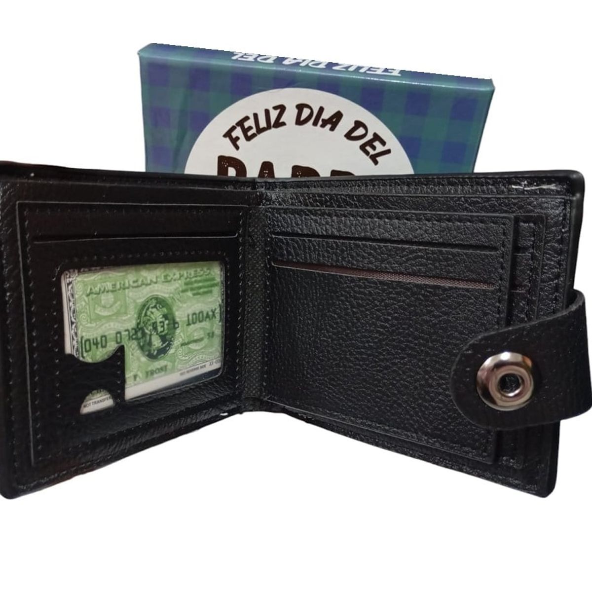 GENERICO - Billetera para hombre cuero PU tarjetero para el dia del padre